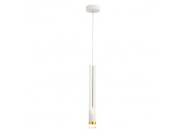 Κρεμαστό φωτιστικό LED φλατ γραμμικό 50cm λευκό με χρυσή λεπτομέρεια