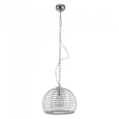 Κρεμαστό φωτιστικό μονόφωτο μπομπέ Φ30cm συρμάτινο νίκελ 