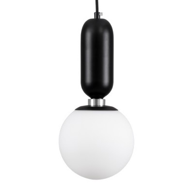 Μοντέρνο κρεμαστό φωτιστικό γυάλινη μπάλα Φ15x15cm μαύρο