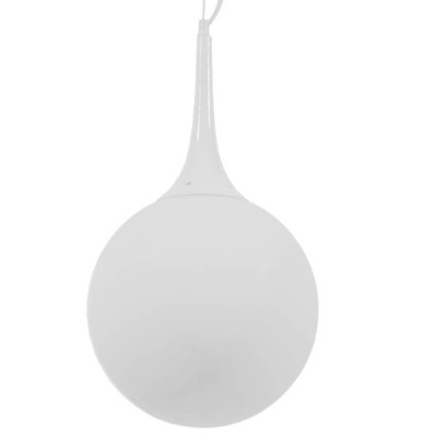 Μοντέρνο κρεμαστό φωτιστικό μονόφωτο λευκό γυάλινο Φ25cm