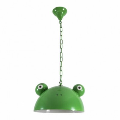 Παιδικό φωτιστικό μονόφωτο Φ30cm πράσινος βάτραχος μεταλλικό