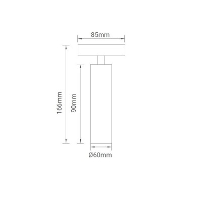 Απλίκα-Σποτ τοίχου σπαστό περιστρεφόμενο Φ6x17cm γκρι