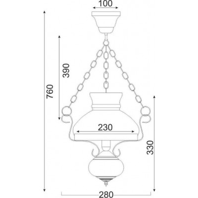 Κρεμαστό φωτιστικό Ø28cm με ξύλινη λεπτομέρεια