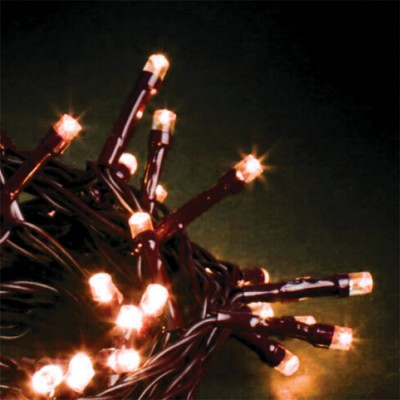 Φωτάκια χριστουγεννιάτικα σε πράσινο σύρμα 20m-200leds χάλκινο φως με controller IP44