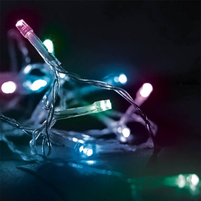 Φωτάκια χριστουγεννιάτικα σε πράσινο σύρμα 20m-200leds πολύχρωμο φως με controller IP44
