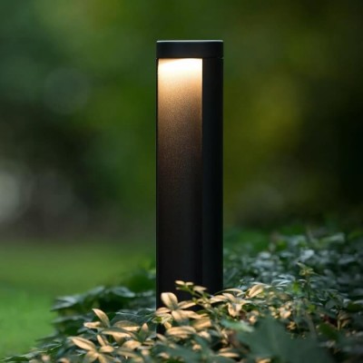 Φωτιστικό κολωνάκι εξωτερικού χώρου ημικυλινδρικό LED μαύρο 65cm