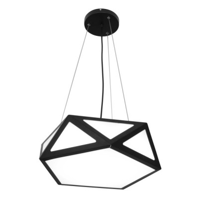 Πολυγωνικό μαύρο κρεμαστό φωτιστικό LED Ø40cm 