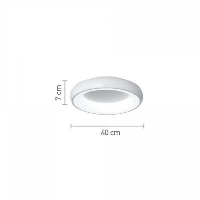 Φωτιστικό οροφής πλαφονιέρα Φ40x8cm LED CCT τηλεχειριζόμενο λευκό