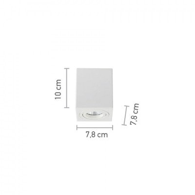 Σποτ οροφής ορθογώνιο 8x8x10cm μεταλλικό λευκό κινητό