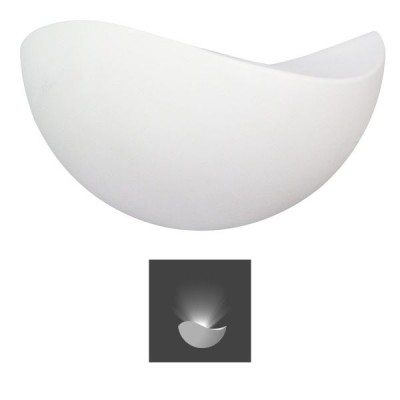 Λευκή απλίκα LED 19cm με κυματιστό σχέδιο