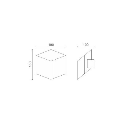 Απλίκα ρόμβος 18x18cm Up-Down LED 90°