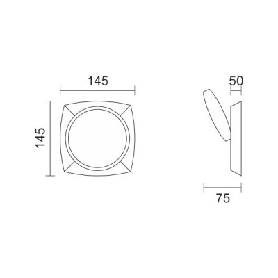 Λευκή απλίκα LED 120° με κινητή κεφαλή