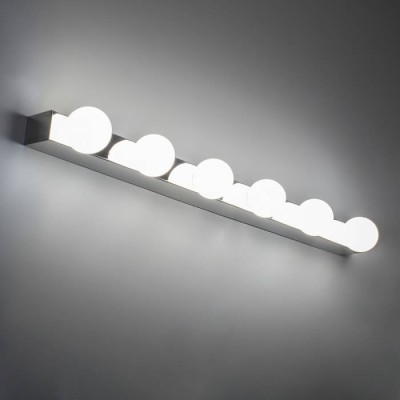 Γραμμικό φωτιστικό καθρέφτη με γλομπάκια LED 70cm ασημί