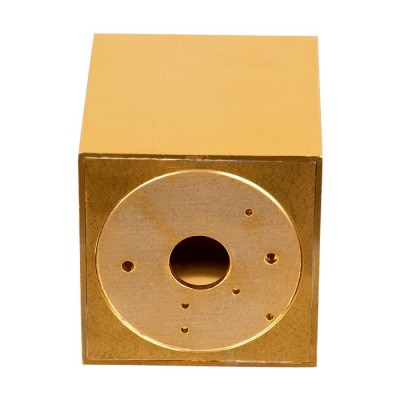 Φωτιστικό σποτ οροφής κυβάκι 8x8x10cm χρυσό βουρτσιστό GU10 κινητό