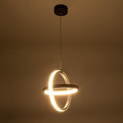 Κρεμαστό φωτιστικό LED CCT με μαύρους κύκλους Φ25x22cm