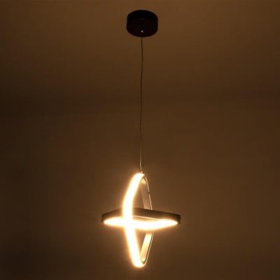 Κρεμαστό φωτιστικό LED CCT με χρυσαφί ρόμβους 24x22cm