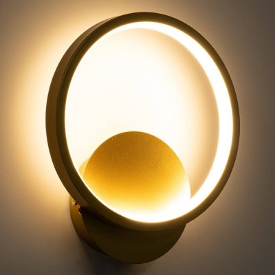 Απλίκα χρυσαφί κύκλος Φ20cm LED Dim με τριπλό φωτισμό
