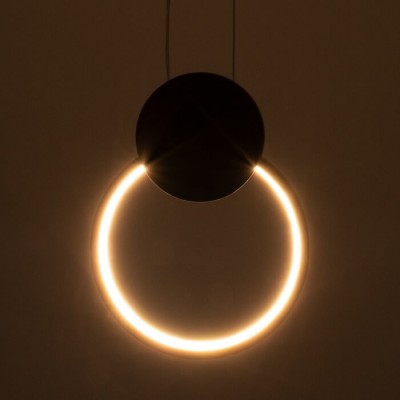 Φωτιστικό κρεμαστό κυκλικό LED CCT μαύρο Φ21x26cm