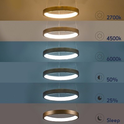 Κρεμαστό φωτιστικό δαχτυλίδι Φ40cm LED Dim τηλεχειριζόμενο χρυσό