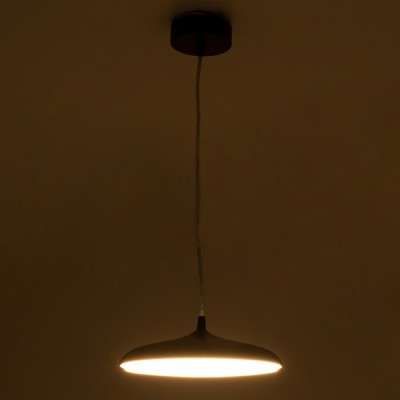 Κρεμαστό φωτιστικό LED CCT 12W μαύρο πιάτο Φ25x8cm