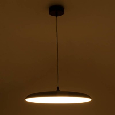 Κρεμαστό φωτιστικό LED CCT 24W μαύρο πιάτο Φ40x10cm