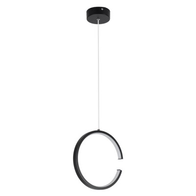 Κρεμαστό φωτιστικό μαύρος ανοιχτός κύκλος LED CCT Φ22cm