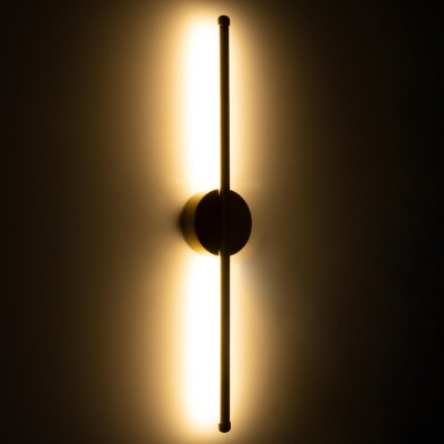 Μαύρο γραμμικό slim φωτιστικό τοίχου 60cm LED CCT backlight