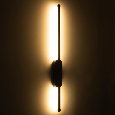 Φωτιστικό τοίχου LED slim γραμμικό 60cm μαύρο backlight