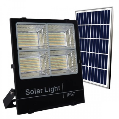 Ηλιακός προβολέας τηλεχειριζόμενος LED CCT 200W IP66 29x26cm