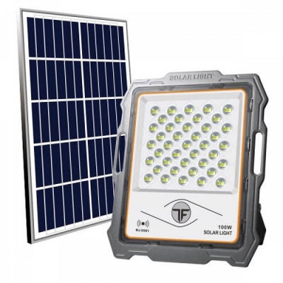 Φορητός ηλιακός προβολέας δαπέδου αλουμινίου ανθρακί IP65 LED 6000Κ 100W