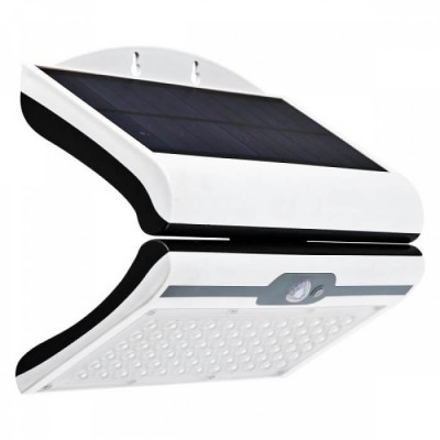 Λευκό αναδιπλούμενο ηλιακό φωτιστικό τοίχου LED 60W 6000K