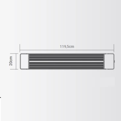 Ηλεκτρική θερμάστρα τηλεχειριζόμενη αδιάβροχη 120x20cm έντασης έως 1800W για 20τμ