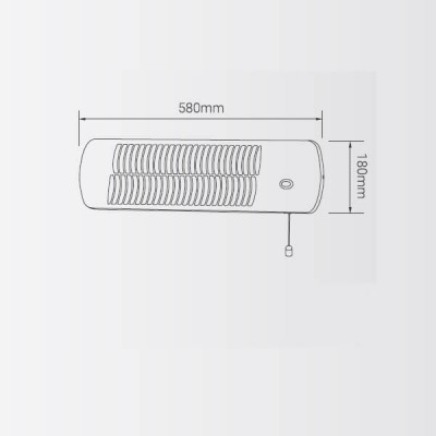 Ηλεκτρική θερμάστρα μπάνιου 58x18cm έντασης έως 1200W για 15τμ