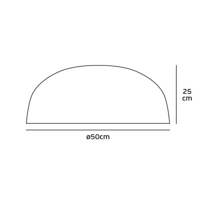 Μεταλλική πλαφονιέρα οροφής τρίφωτη Φ50x25cm μαύρη