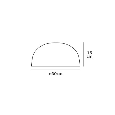 Μεταλλική πλαφονιέρα οροφής Φ30x15cm μαύρο 2xE27 LED