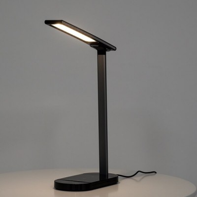 Φωτιστικό γραφείου LED CCT αφής 35cm μαύρο με USB και ασύρματο φορτιστή