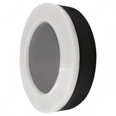 Απλίκα-Πλαφονιέρα εξωτερικού χώρου LED πλαστική Φ19x4cm μαύρο-λευκό