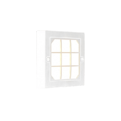 Απλίκα εξωτερικού χώρου LED πλαστική με πλέγμα 14x14cm λευκή