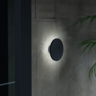 Μαύρη απλίκα εξωτερικού χώρου LED Backlight Φ15x6cm