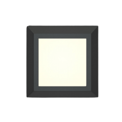 Τετράγωνη απλίκα τοίχου ανθρακί 12x12cm LED CCT πλαστική IP65