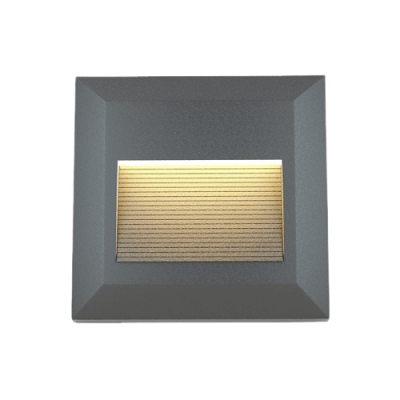 Τετράγωνη απλίκα τοίχου ανθρακί με ραβδώσεις 12x12cm LED CCT πλαστική IP65