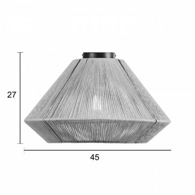 Σχοινένιο φωτιστικό οροφής Φ45x27cm σε φυσική απόχρωση