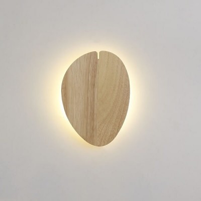 Φωτιστικό τοίχου LED ξύλινο φύλλο 14x19cm