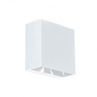 Λευκό φωτιστικό τοίχου 11x11cm LED με 4 μοτίβα φωτισμού Up-Down IP54