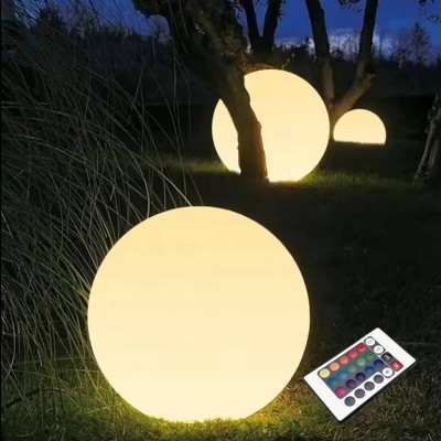 Φωτιστικό δαπέδου μπάλα Φ35cm RGB ηλιακό-επαναφορτιζόμενο-τηλεχειριζόμενο