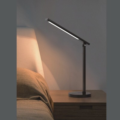 Μαύρο φωτιστικό γραφείου ύψους 43cm με κεφαλή 32cm LED 4000K