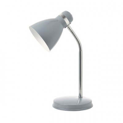 Μεταλλικό φωτιστικό γραφείου 40cm γκρι με ασημί σώμα