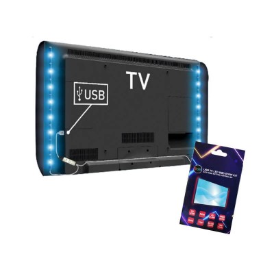 Σετ στεγανής RGB λεντοταινίας 4.8W με USB για οθόνη TV 
