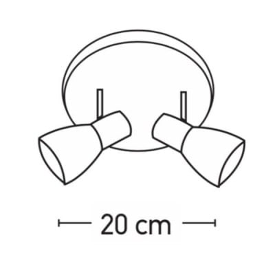 Κλασσική δίφωτη ροζέτα Ø20cm με γυάλινα σποτ