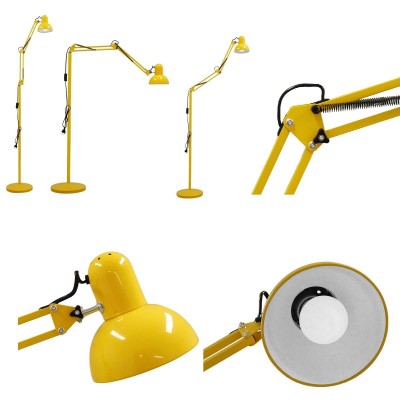 Μοντέρνο σπαστό φωτιστικό δαπέδου μεταλλικό κίτρινο 190cm 